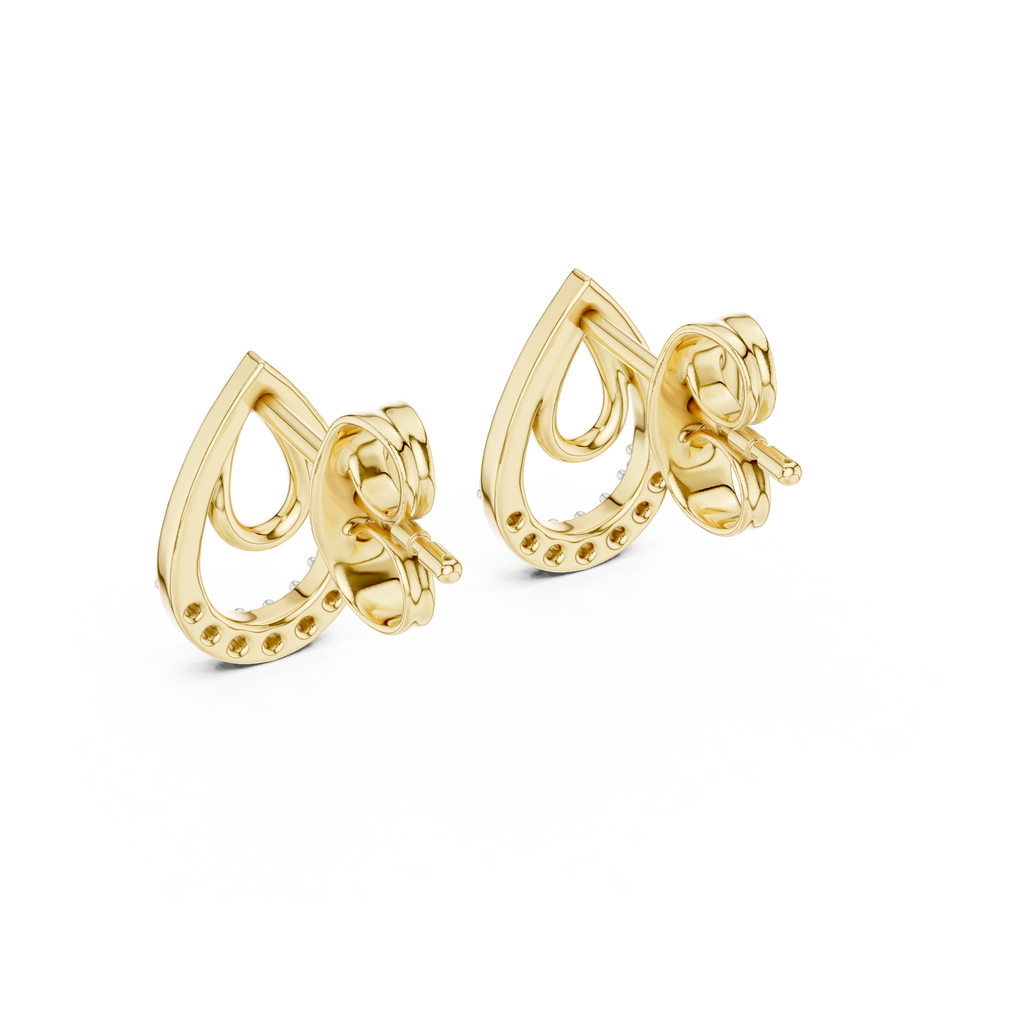 Funkelnde Diamant-Gold-Creolen | Ohrringe mit Blumenmuster