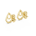 Funkelnde Diamant-Gold-Creolen | Ohrringe mit Blumenmuster