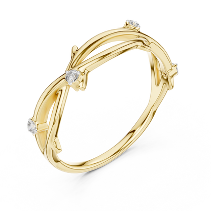 Golden Branch Elegance Ring