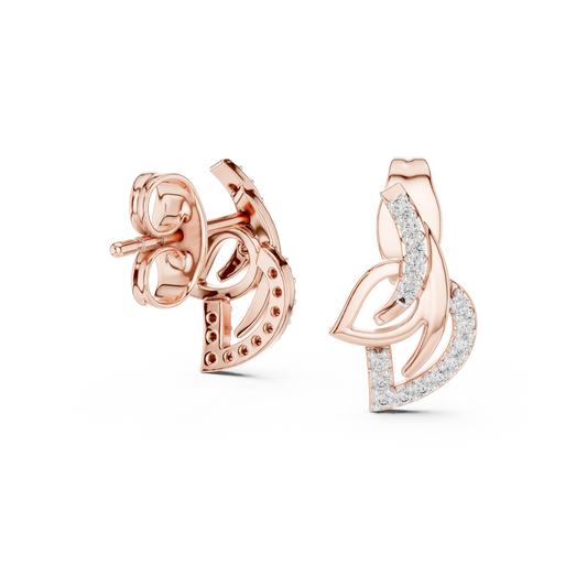 Elegant Abstract Curve Diamond Earrings for Women