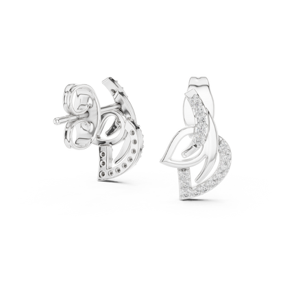 Elegant Abstract Curve Diamond Earrings for Women