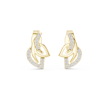Elegant Abstract Curve Diamond Earrings for Women