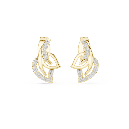 Elegant Abstract Curve Diamond Earrings for Women