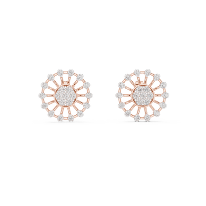 Designer Round Diamond Cluster Earrings