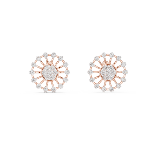 Designer Round Diamond Cluster Earrings