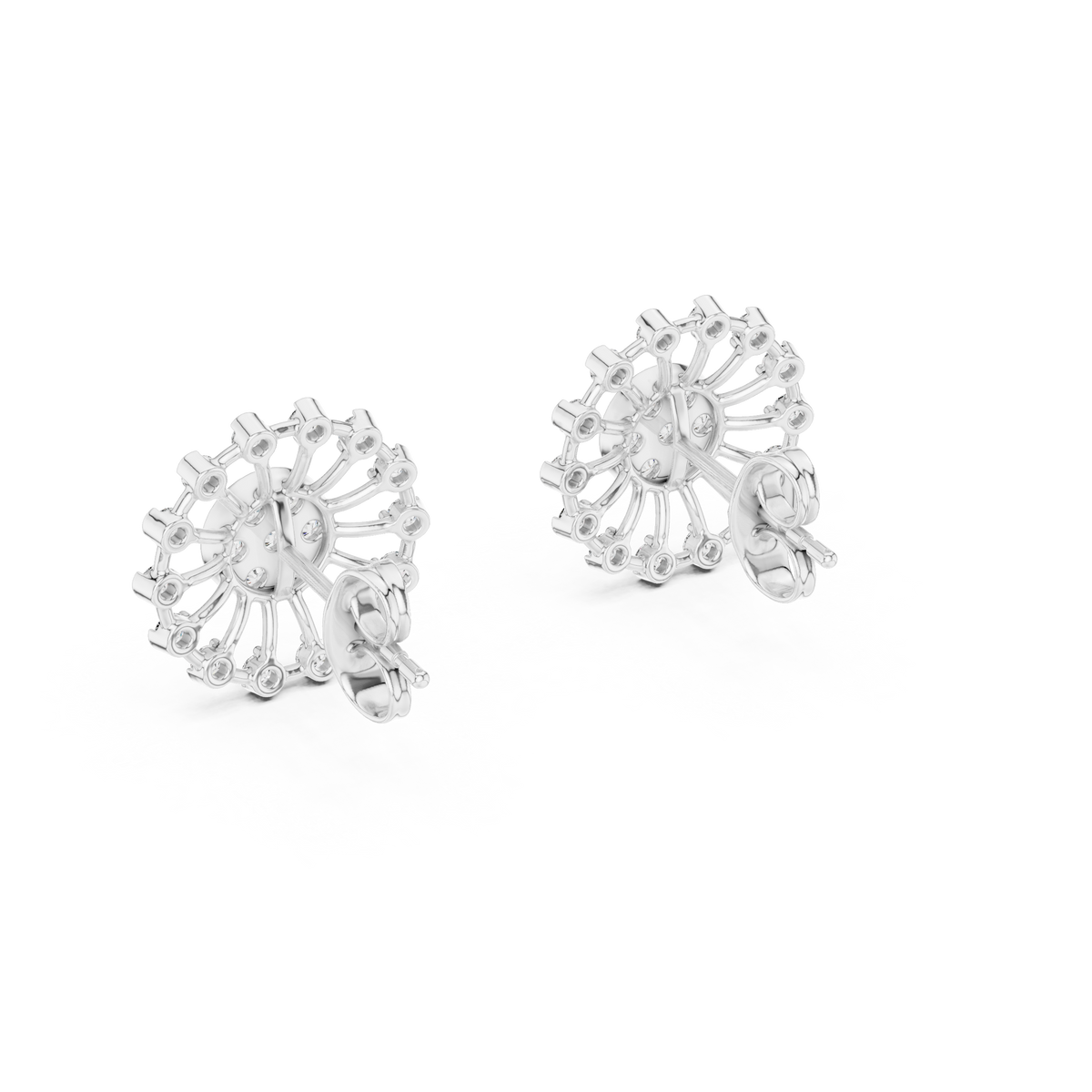 Funkelnde Diamant-Gold-Creolen | Ohrringe mit Blumenmuster