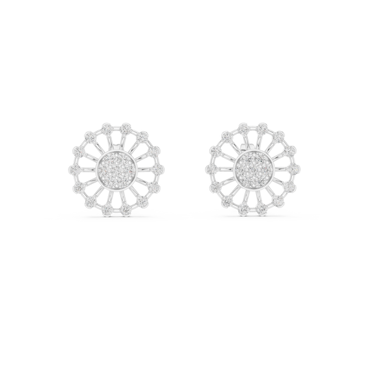 Designer Round Diamond Cluster Earrings