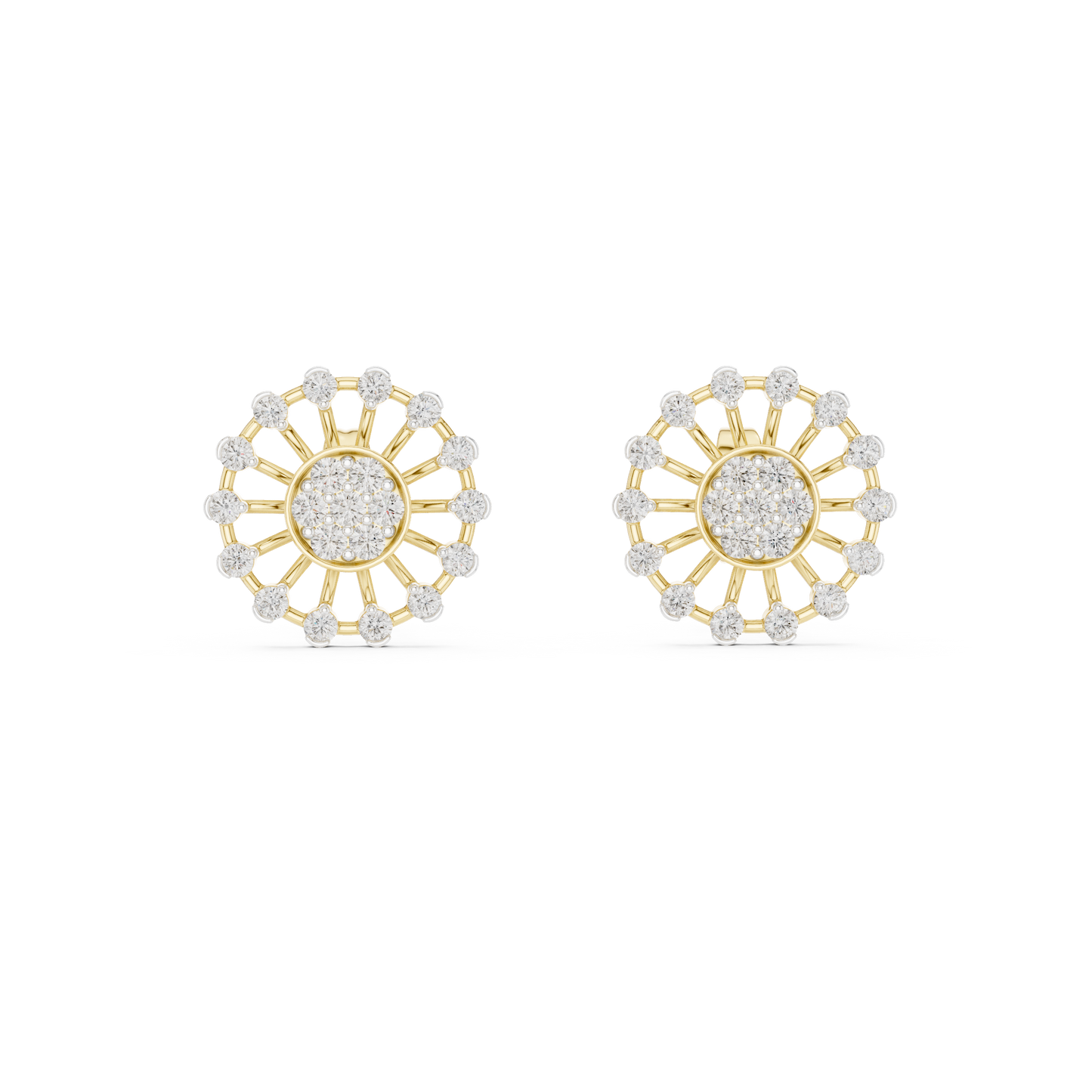 Designer Round Diamond Cluster Earrings