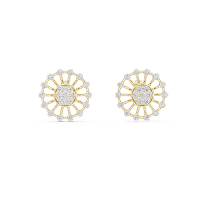Designer Round Diamond Cluster Earrings