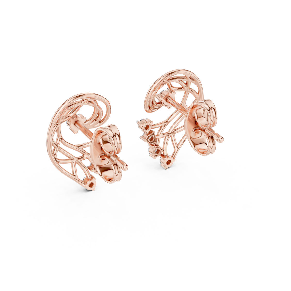 Funkelnde Diamant-Gold-Creolen | Ohrringe mit Blumenmuster