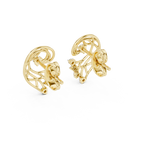 Funkelnde Diamant-Gold-Creolen | Ohrringe mit Blumenmuster