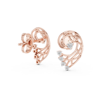Funkelnde Diamant-Gold-Creolen | Ohrringe mit Blumenmuster