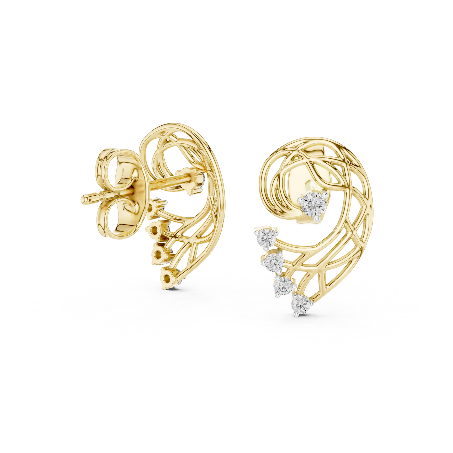 Elegant Gold Earrings with Diamonds | Timeless Fine Jewelry