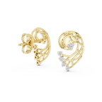 Funkelnde Diamant-Gold-Creolen | Ohrringe mit Blumenmuster