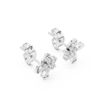 Funkelnde Diamant-Gold-Creolen | Ohrringe mit Blumenmuster