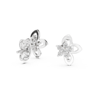 Funkelnde Diamant-Gold-Creolen | Ohrringe mit Blumenmuster