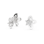 Funkelnde Diamant-Gold-Creolen | Ohrringe mit Blumenmuster