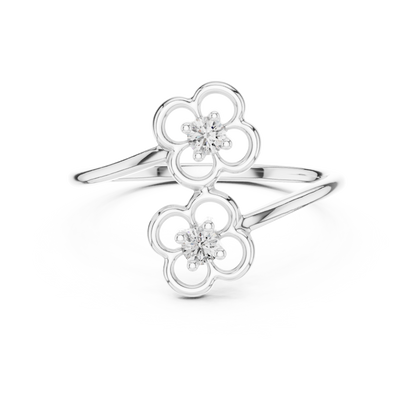 Luxe Floral Open Ring