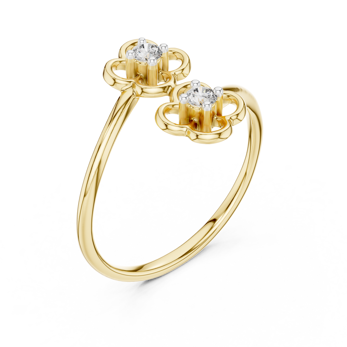 Luxe Floral Open Ring