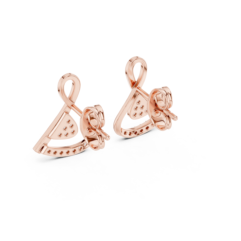 Modern Triangle Diamond Drop Earrings