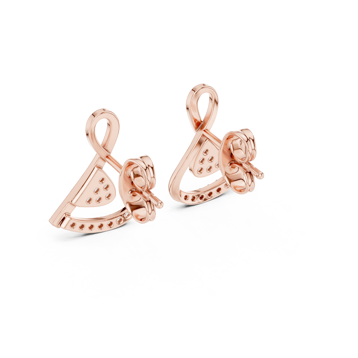 Modern Triangle Diamond Drop Earrings