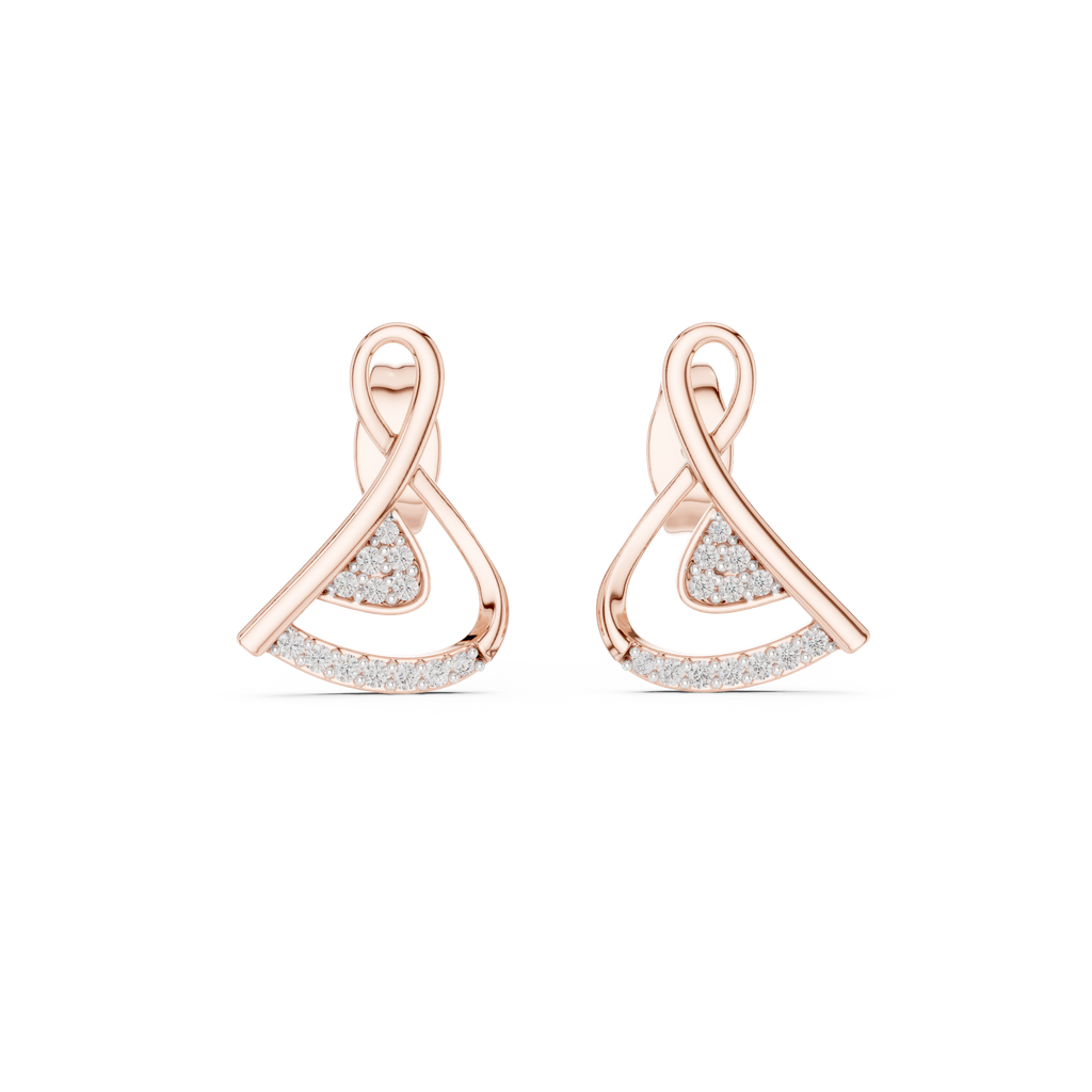 Modern Triangle Diamond Drop Earrings