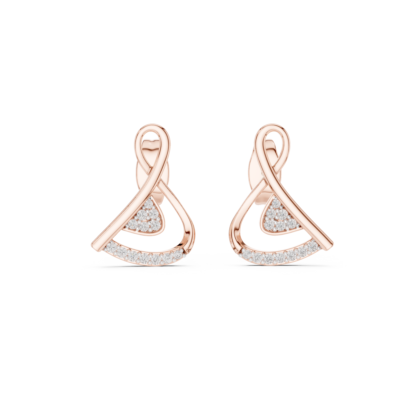 Modern Triangle Diamond Drop Earrings