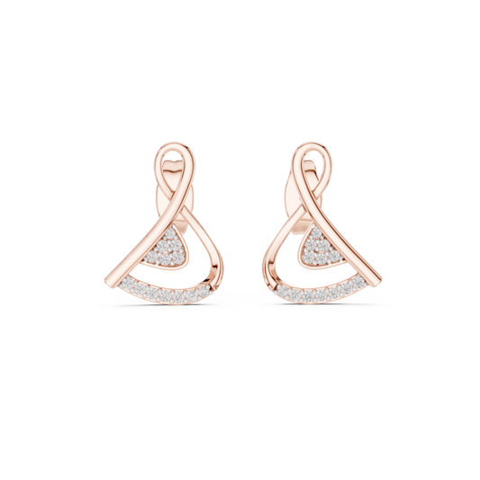 Modern Triangle Diamond Drop Earrings