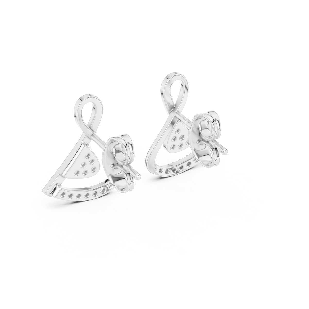 Modern Triangle Diamond Drop Earrings