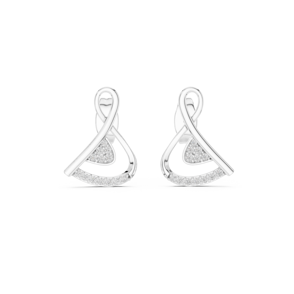 Modern Triangle Diamond Drop Earrings