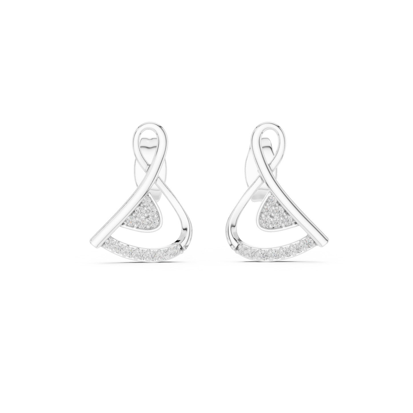 Modern Triangle Diamond Drop Earrings