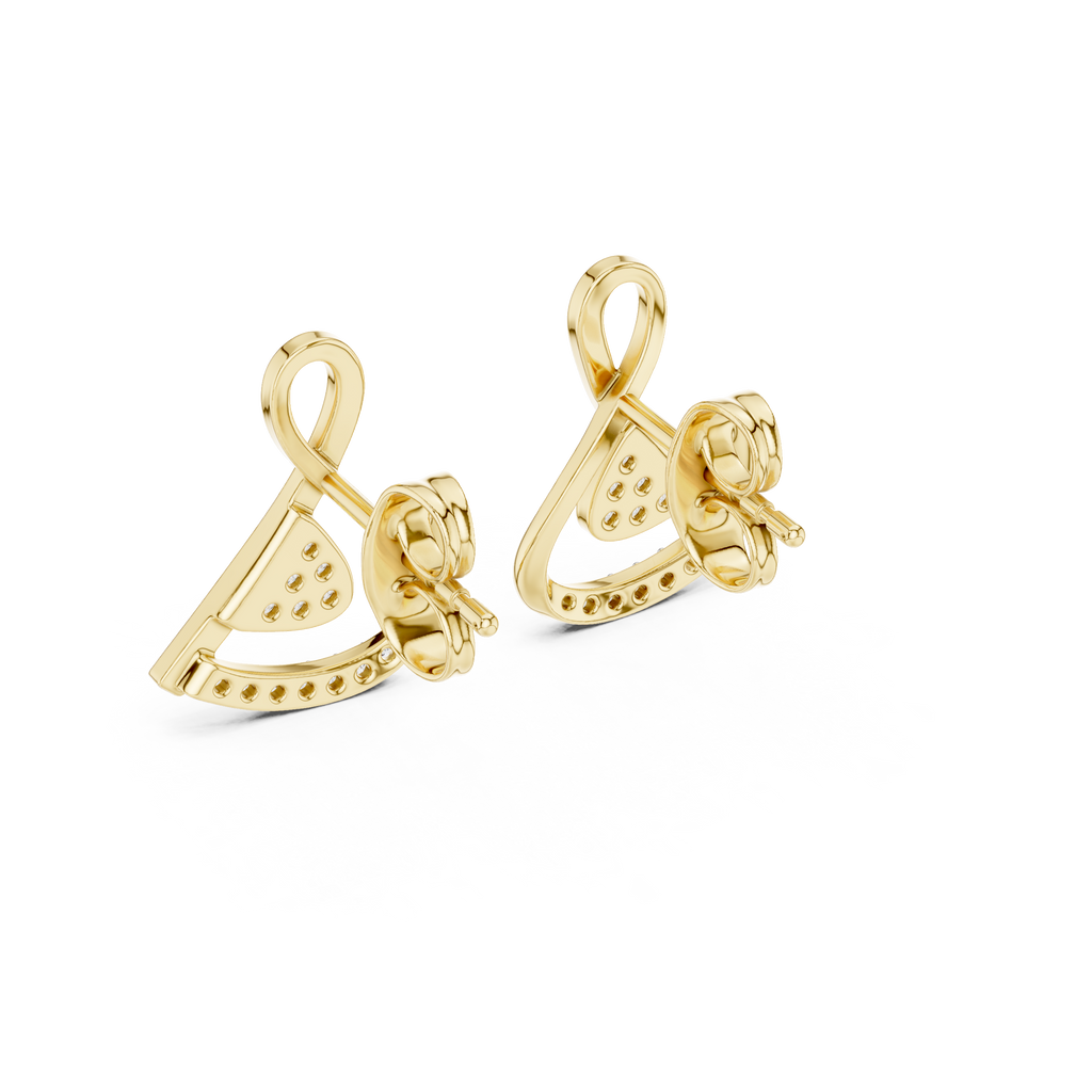 Modern Triangle Diamond Drop Earrings