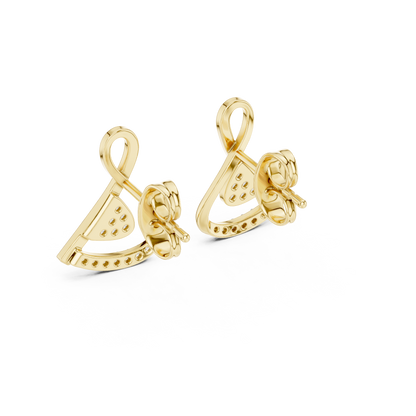 Modern Triangle Diamond Drop Earrings