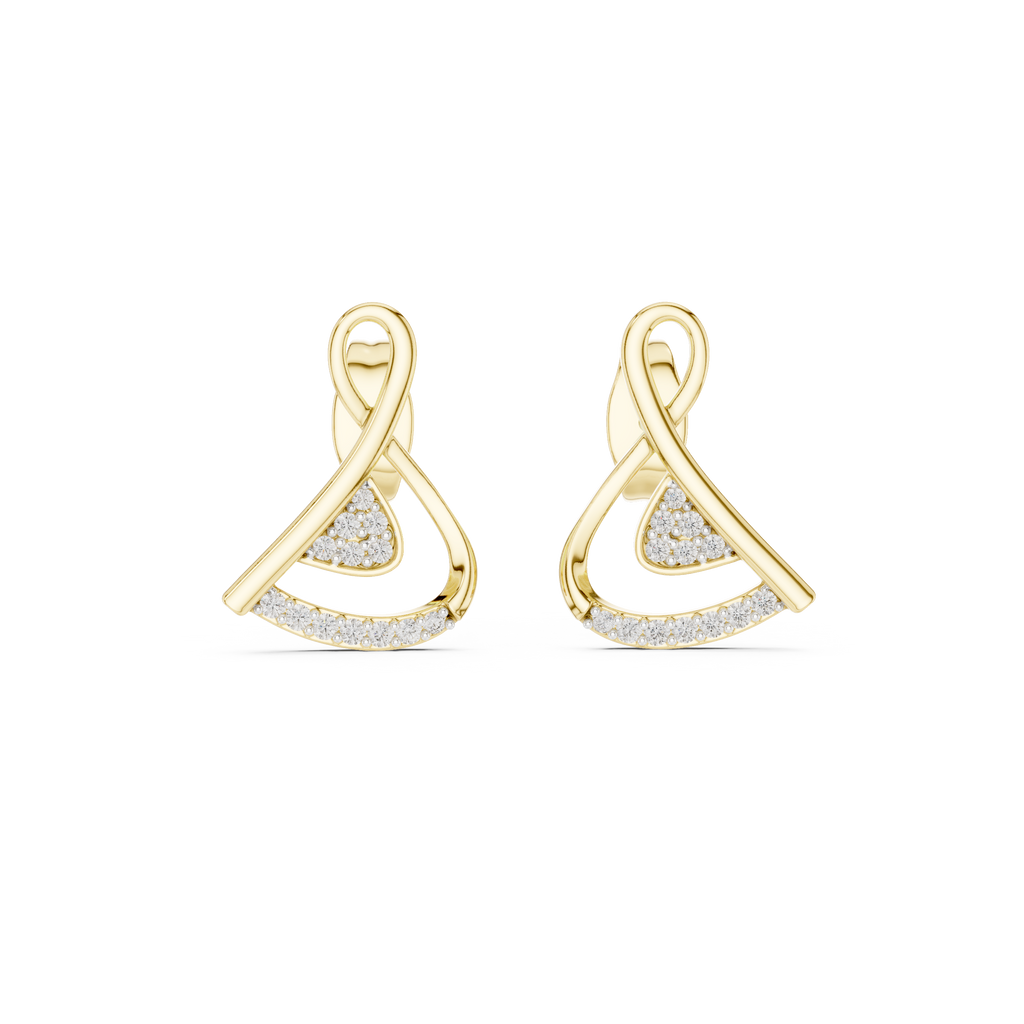 Modern Triangle Diamond Drop Earrings