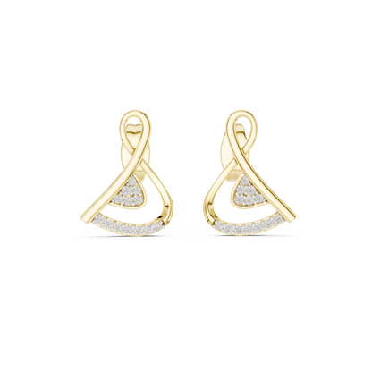 Modern Triangle Diamond Drop Earrings