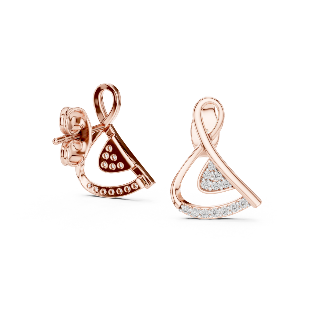 Modern Triangle Diamond Drop Earrings
