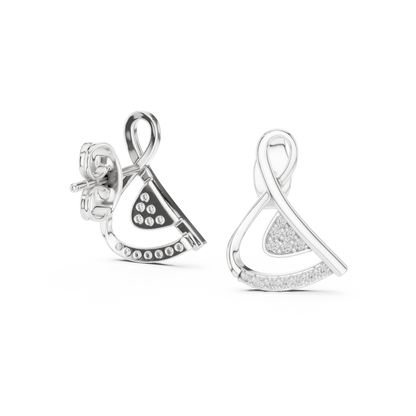 Modern Triangle Diamond Drop Earrings
