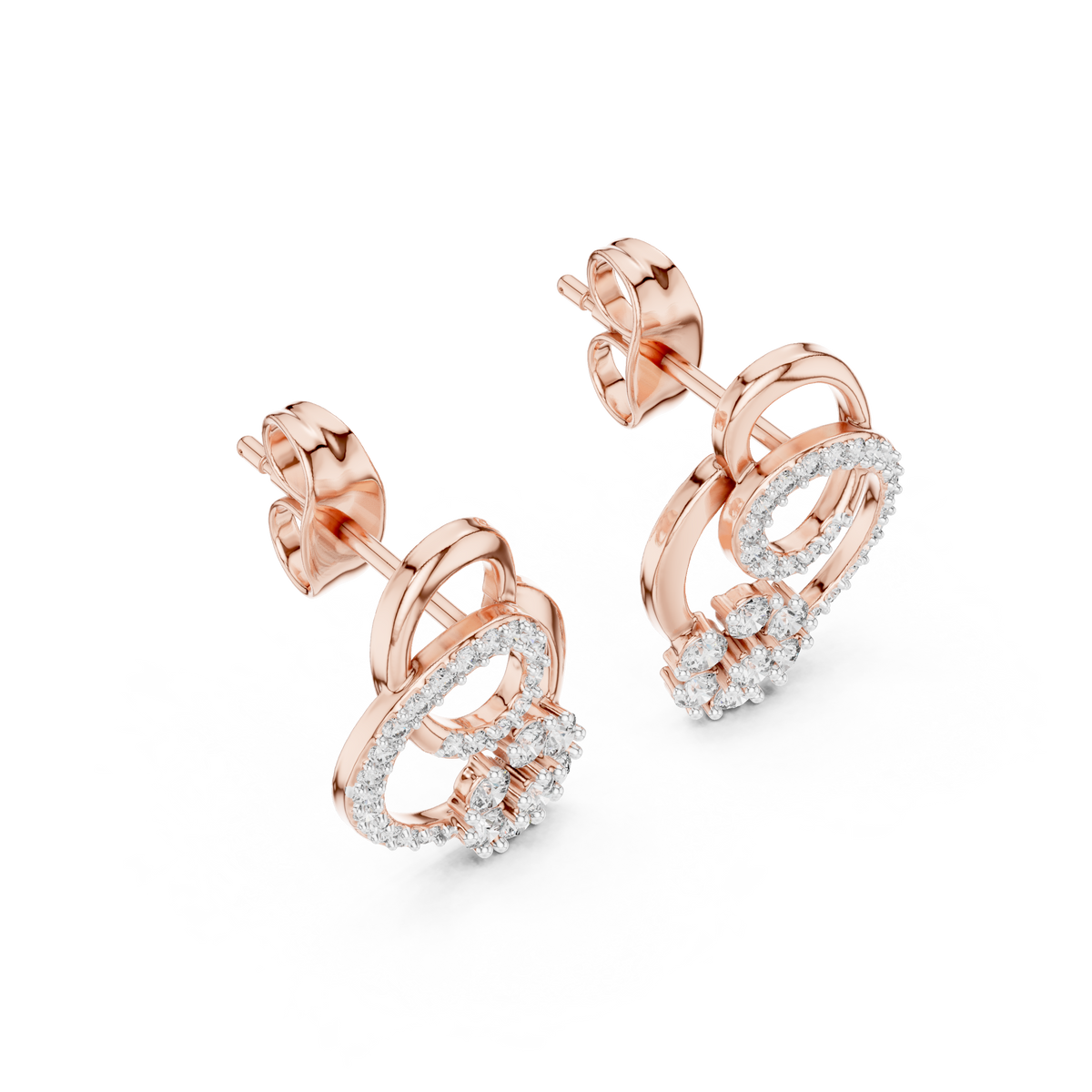 Graceful Loop Diamond Earrings