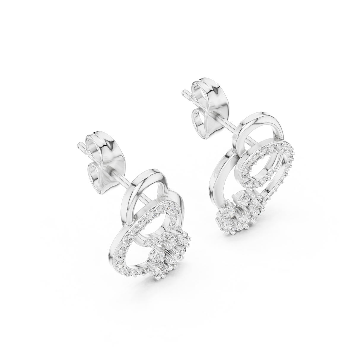 Graceful Loop Diamond Earrings
