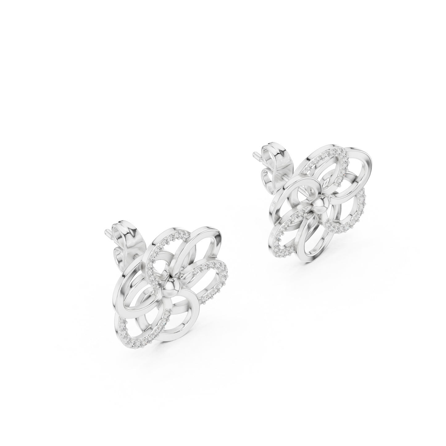 Diamond Petal Harmony Earrings
