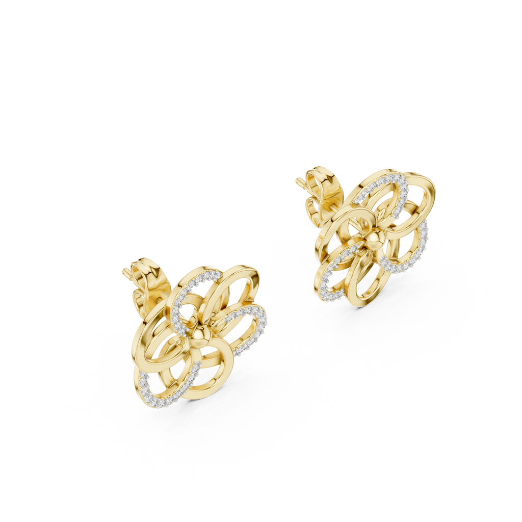 Diamond Petal Harmony Earrings