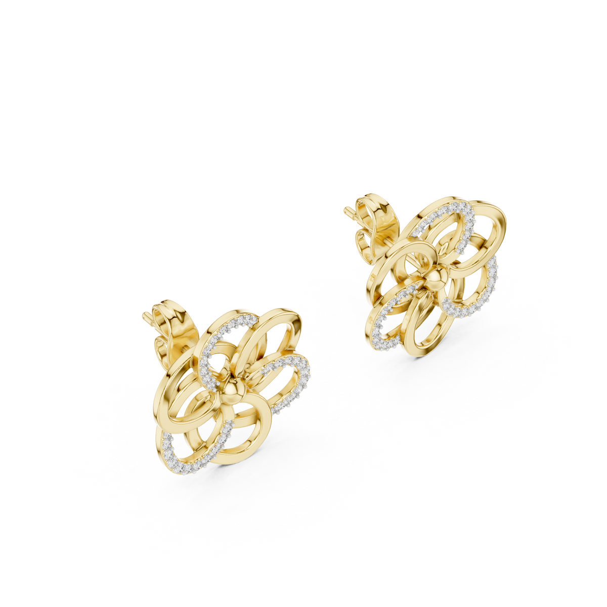 Diamond Petal Harmony Earrings