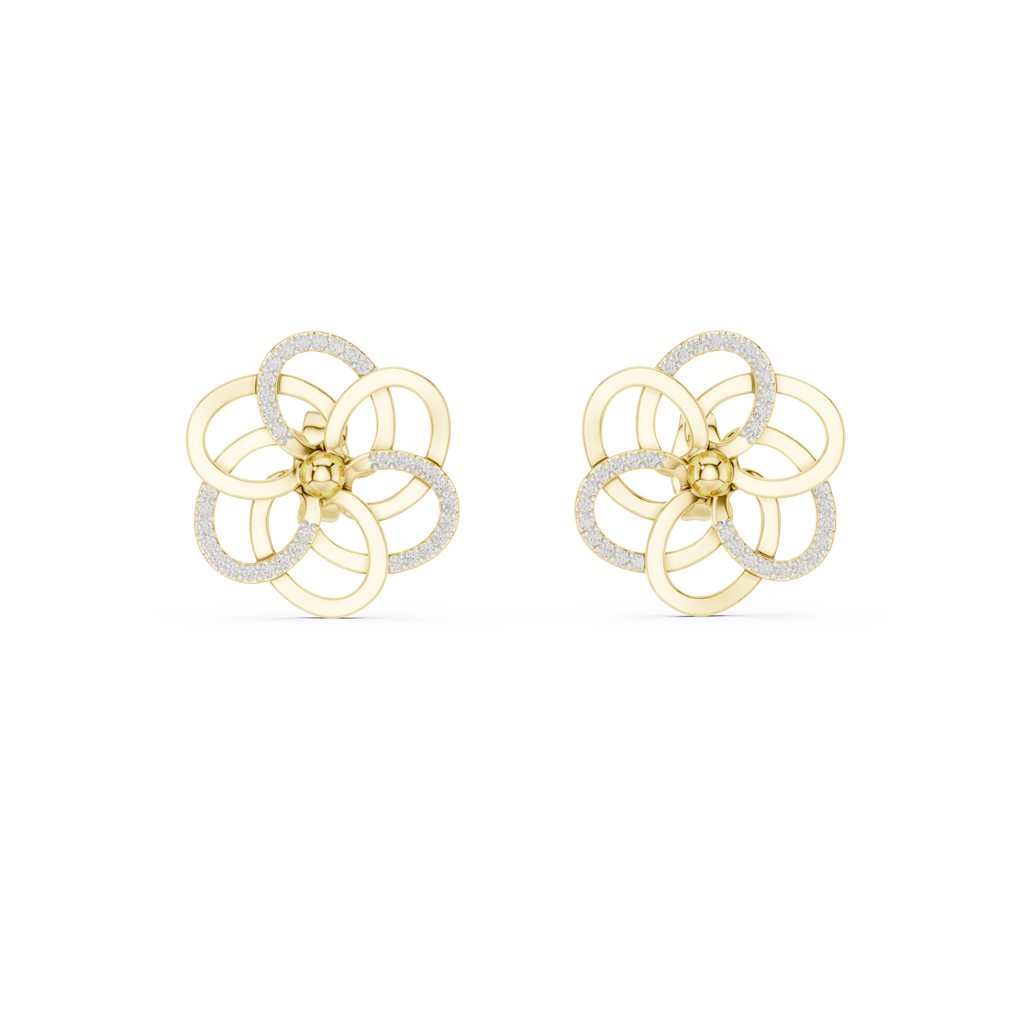 Diamond Petal Harmony Earrings