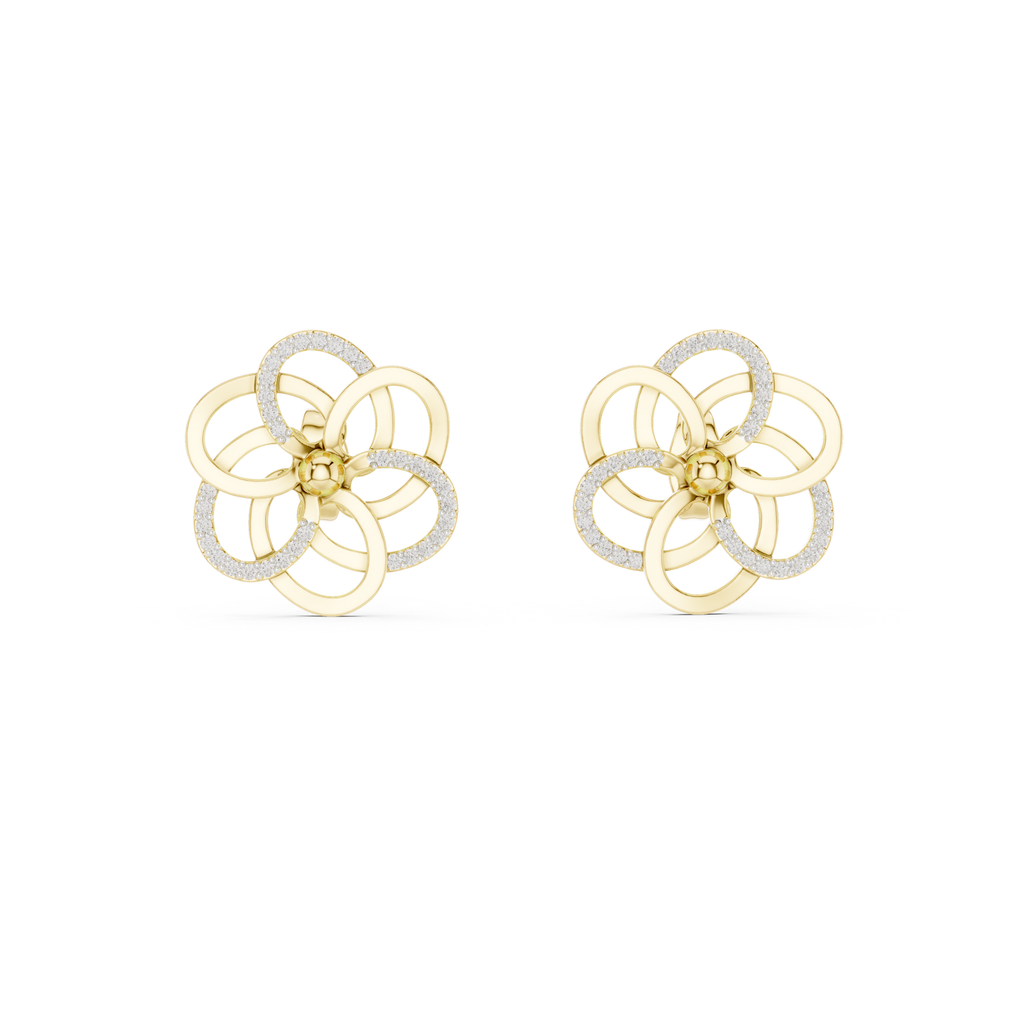Diamond Petal Harmony Earrings