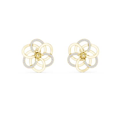 Diamond Petal Harmony Earrings
