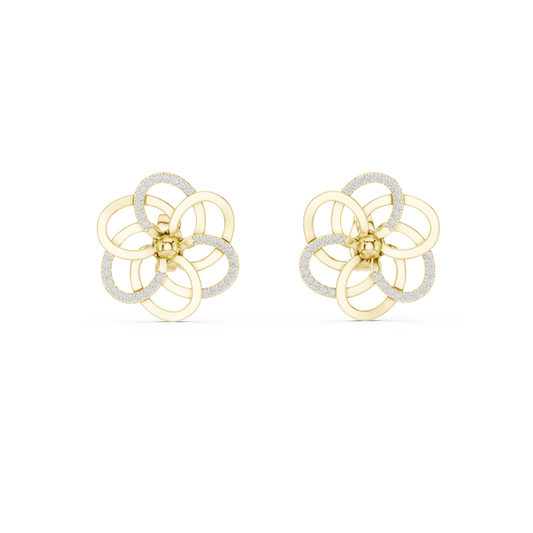 Diamond Petal Harmony Earrings