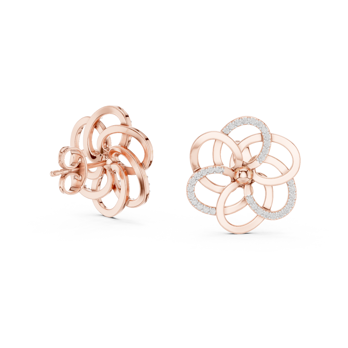 Diamond Petal Harmony Earrings