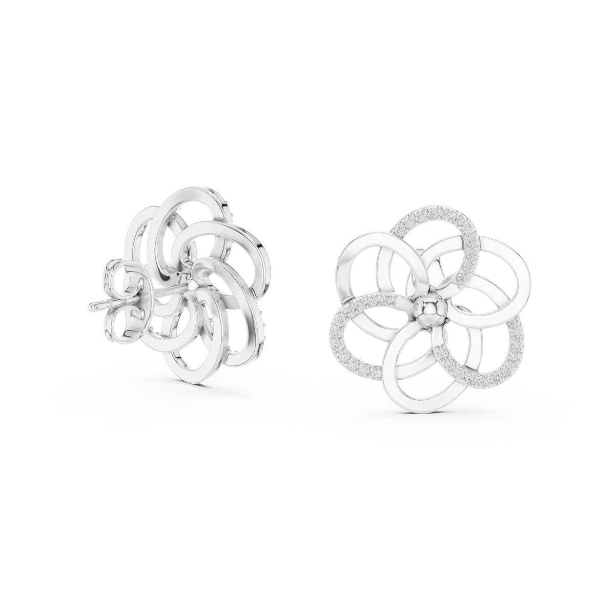 Diamond Petal Harmony Earrings