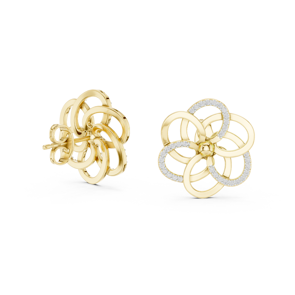 Diamond Petal Harmony Earrings