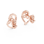 Elegant Intertwined Heart Diamond Stud Earrings
